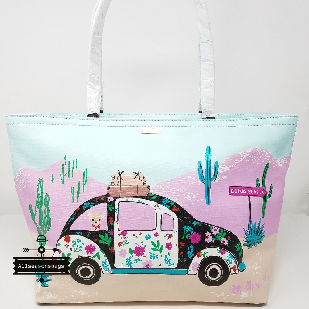Kate spade car francis scenic large tote blue bag - Picture 1 of 8